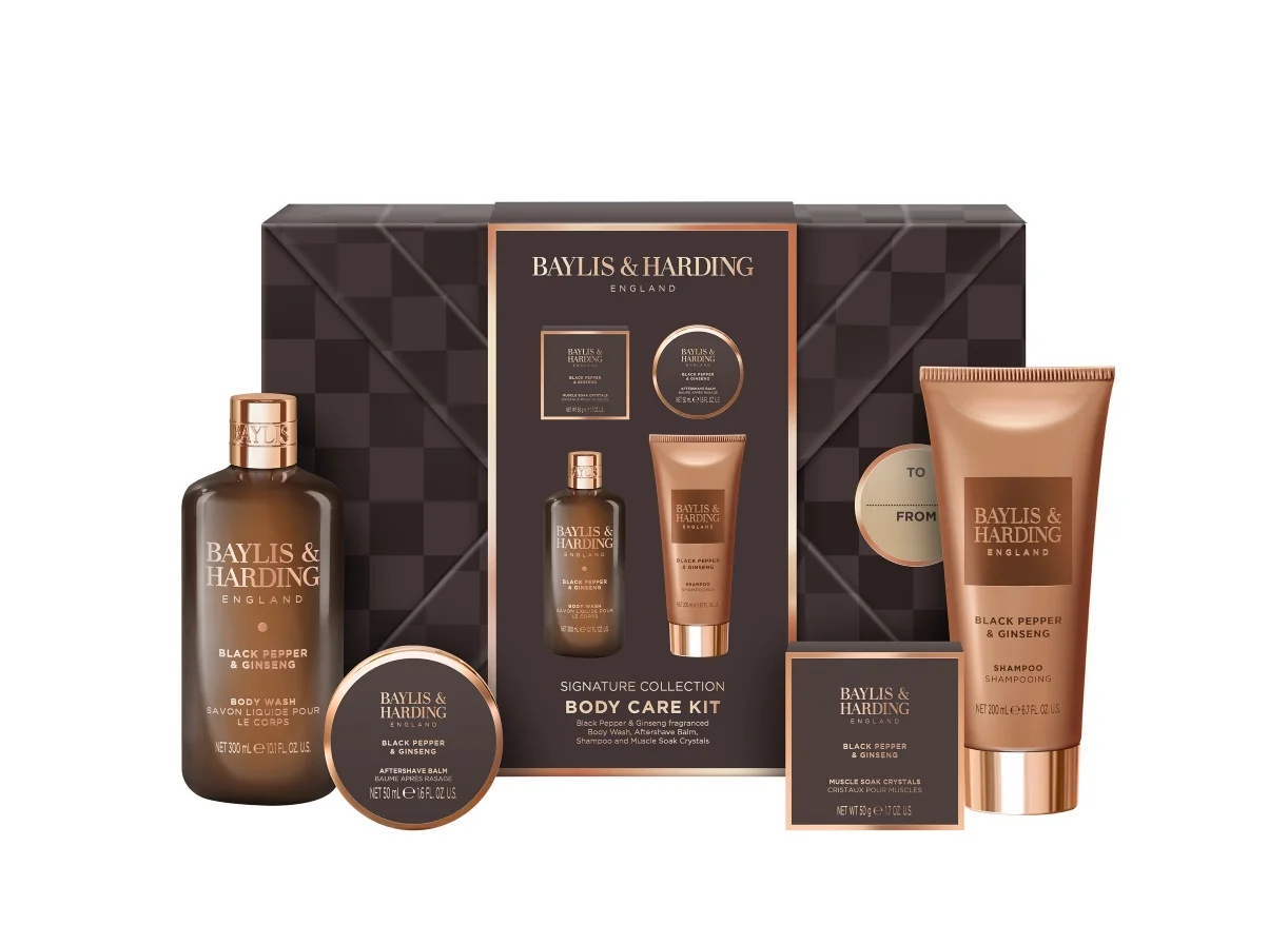 Baylis & Harding Pánská dárková sada péče o tělo Black Pepper & Ginseng 4 ks