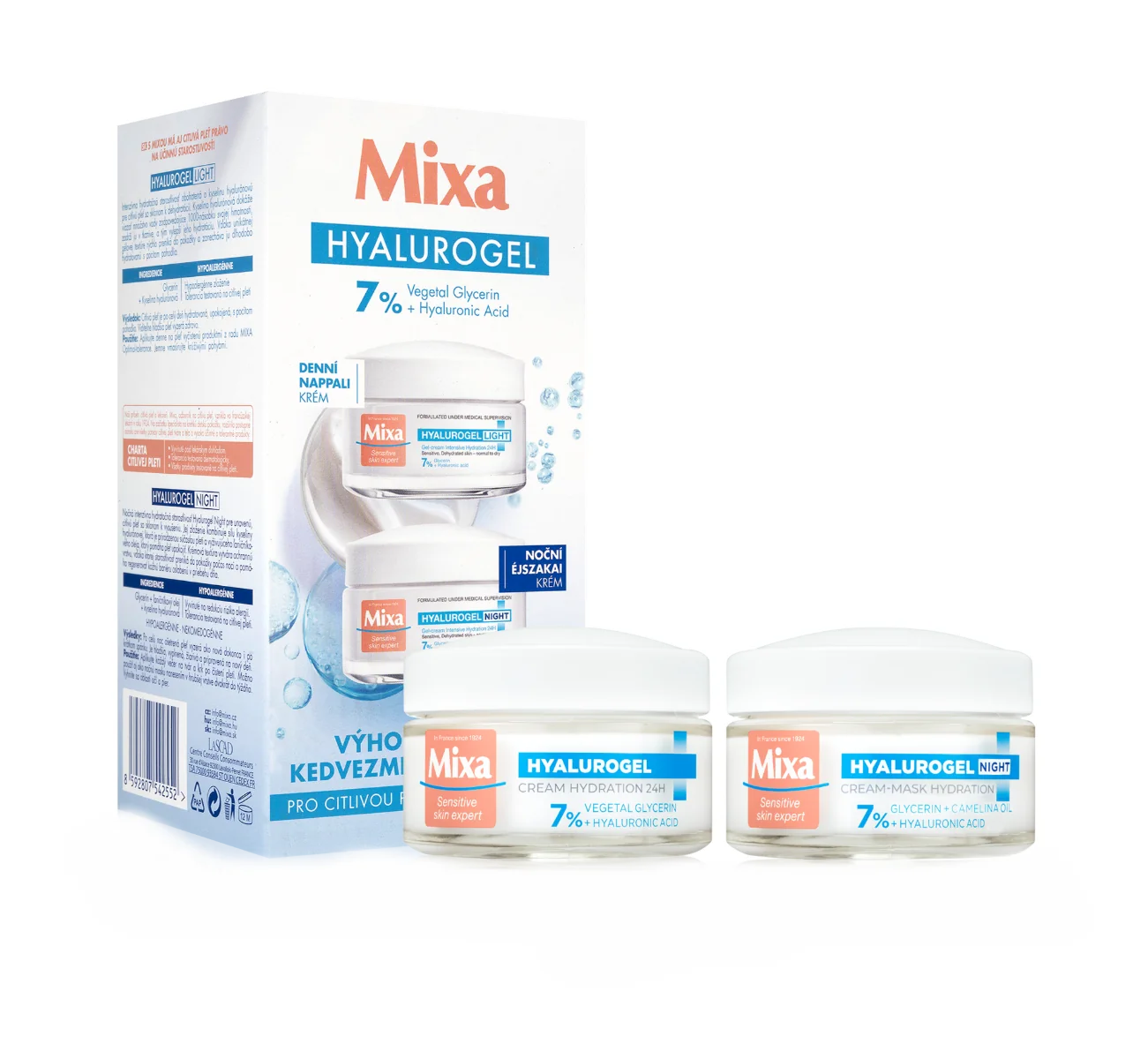 Mixa Hyalurogel Denní a noční krém duopack 2x50 ml