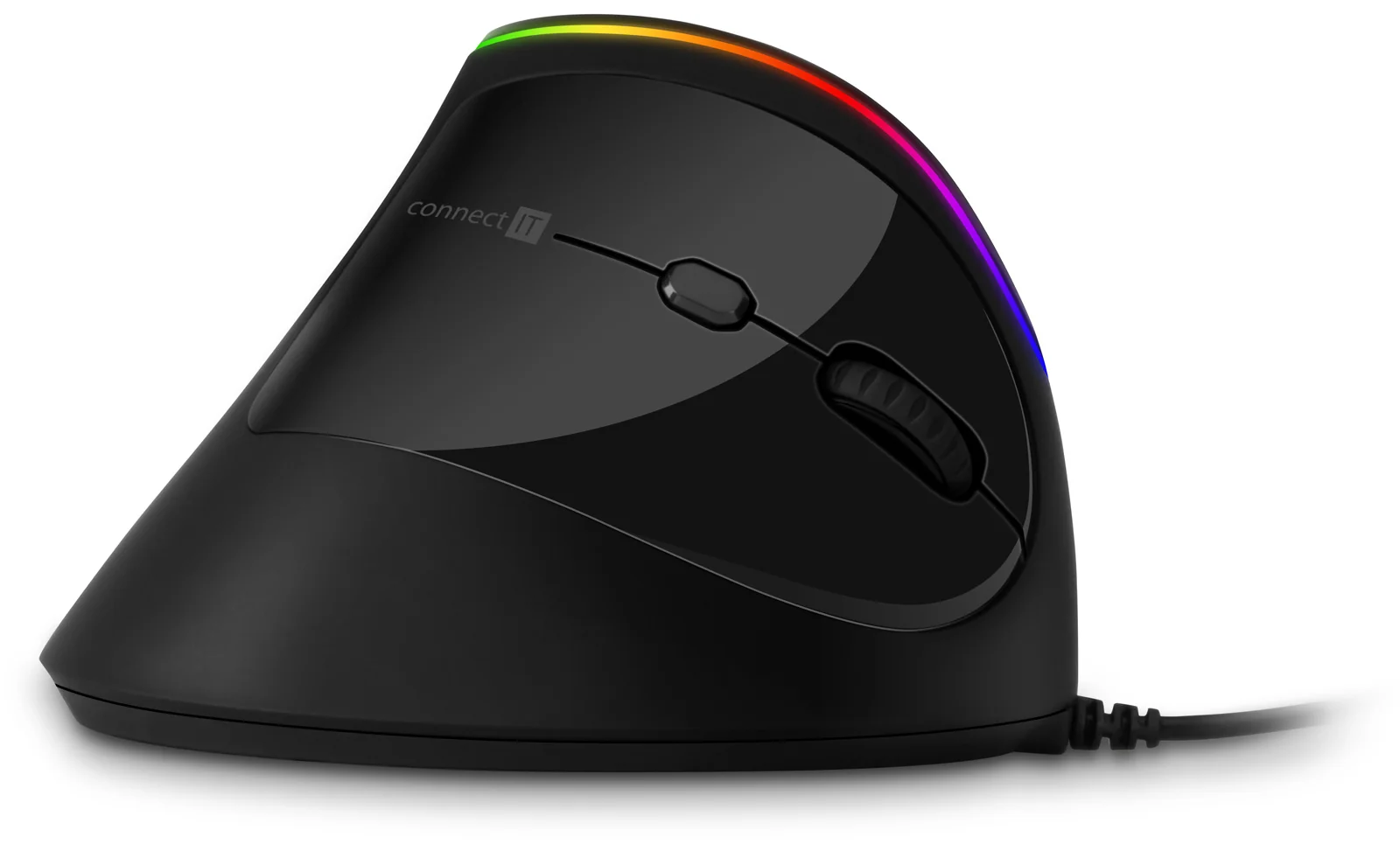 Connect IT For health RGB Ergonomická vertikální myš drátová černá