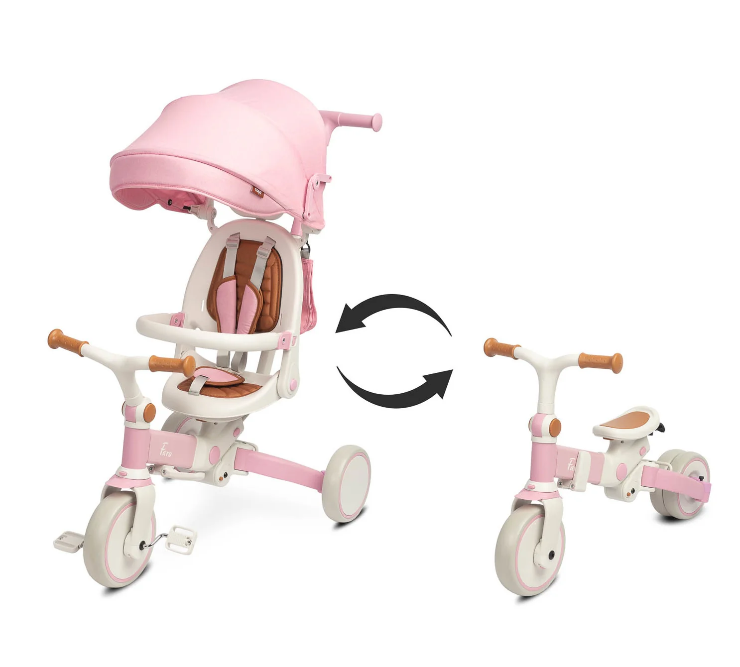 Toyz Dětská tříkolka 3v1 Faro - růžová