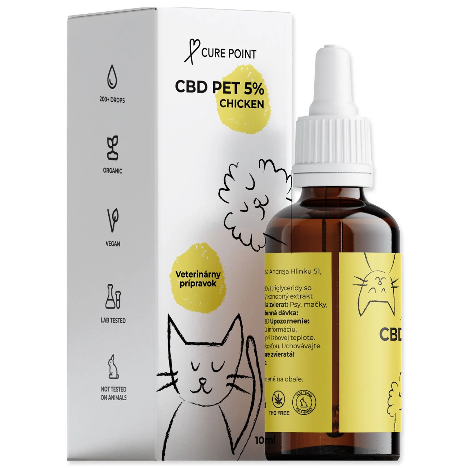 Cure Point Olej CBD PET 5% kuře 10ml