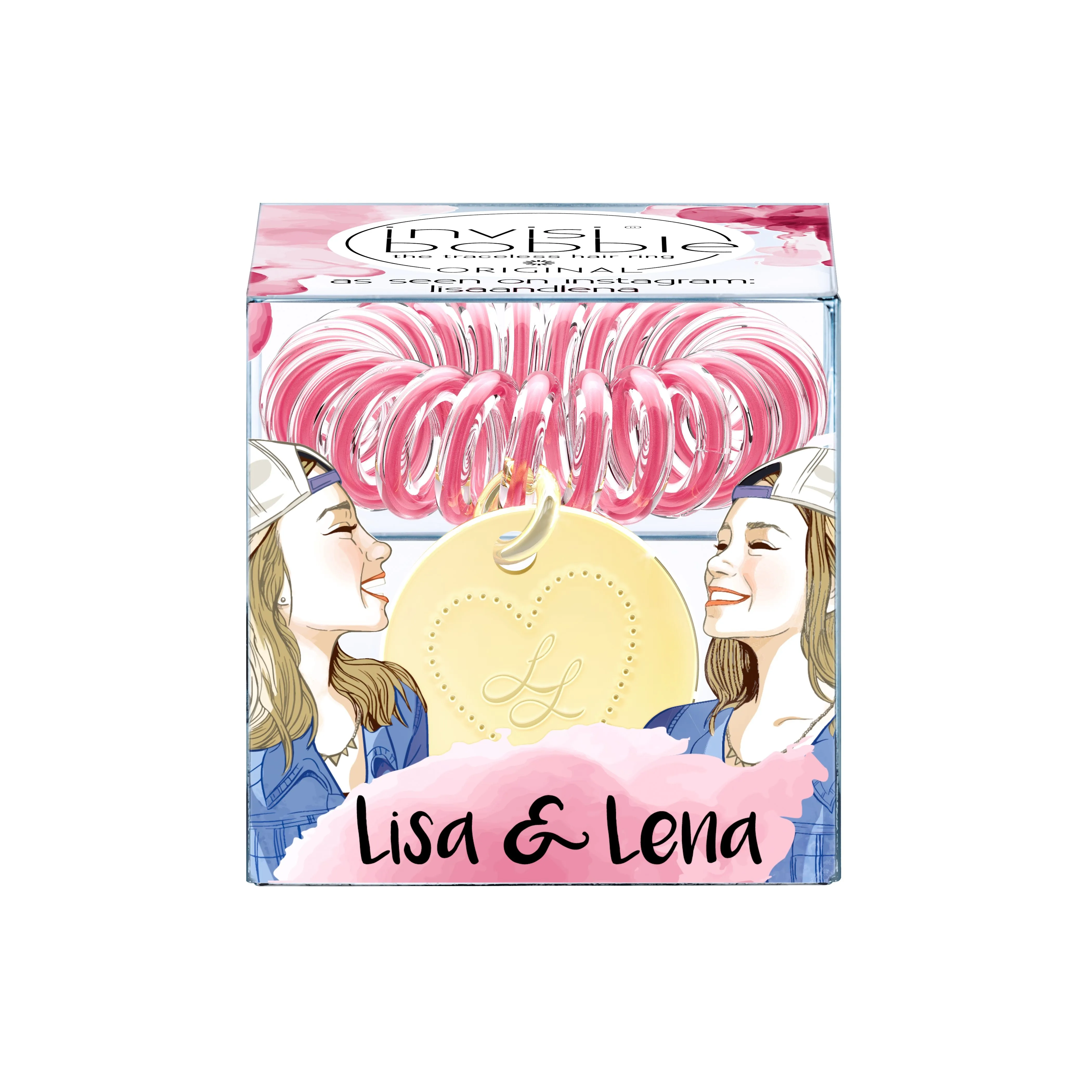 Invisibobble ORIGINAL Lisa & Lena čirá s tmavě růžovým proužkem gumička do vlasů 1ks