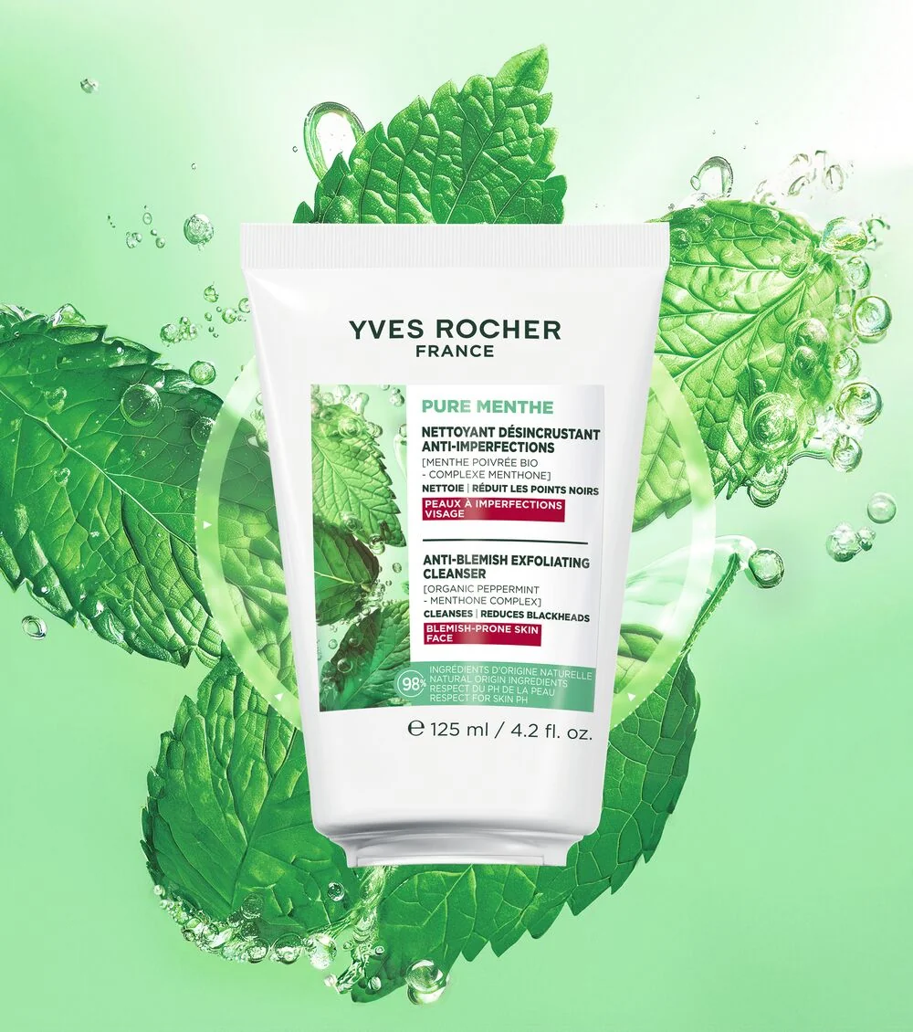 Yves Rocher Pure Menthe Čisticí gel s jemným peelingem 125 ml