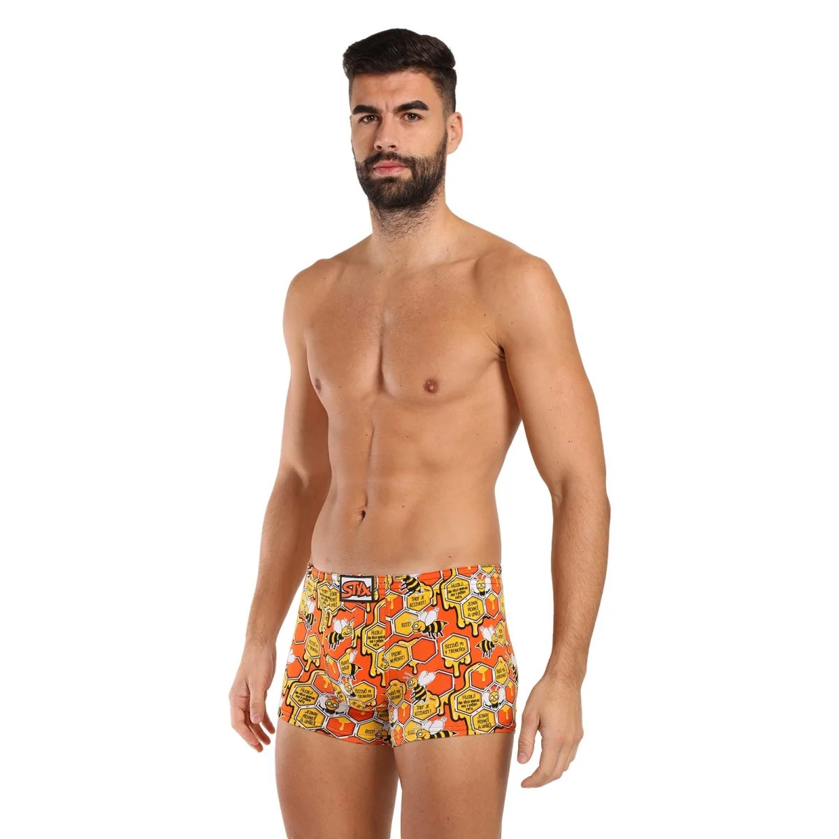 Styx Pánské boxerky art klasická guma včelky (Q1654) M