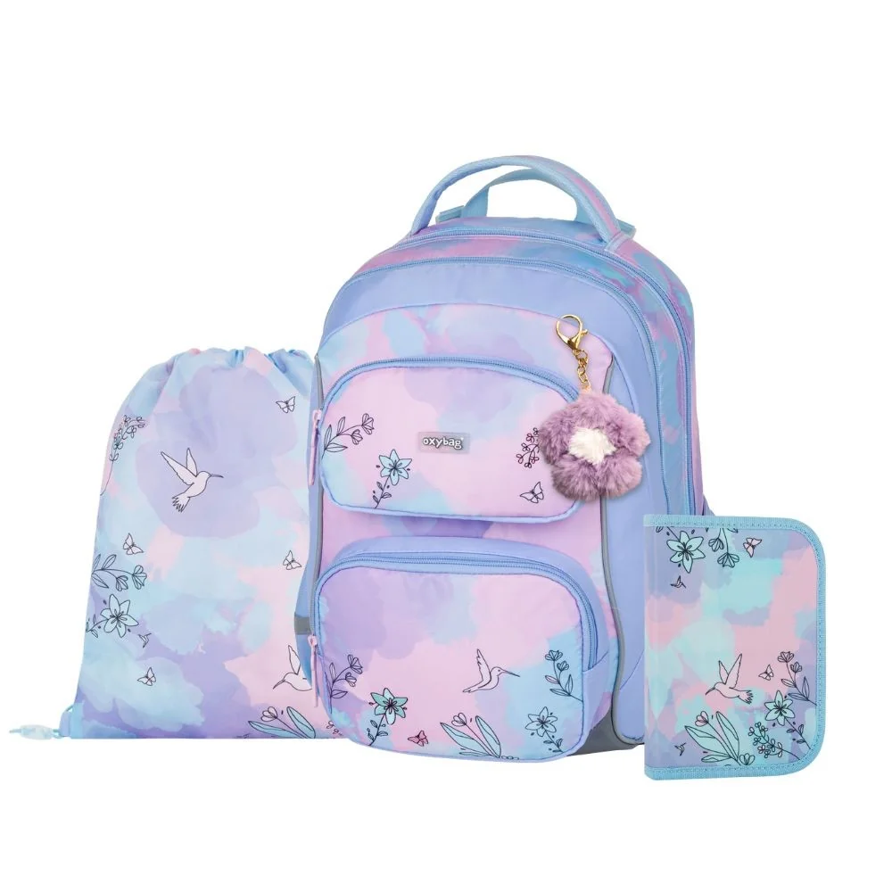 oxybag OXY JUMPER - školní set Kolibřík 3 ks: batoh, penál, sáček batoh, penál, sáček