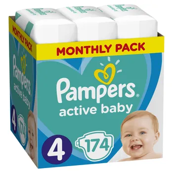 Pampers Active Baby vel. 4 dětské pleny Monthly Box 174 ks