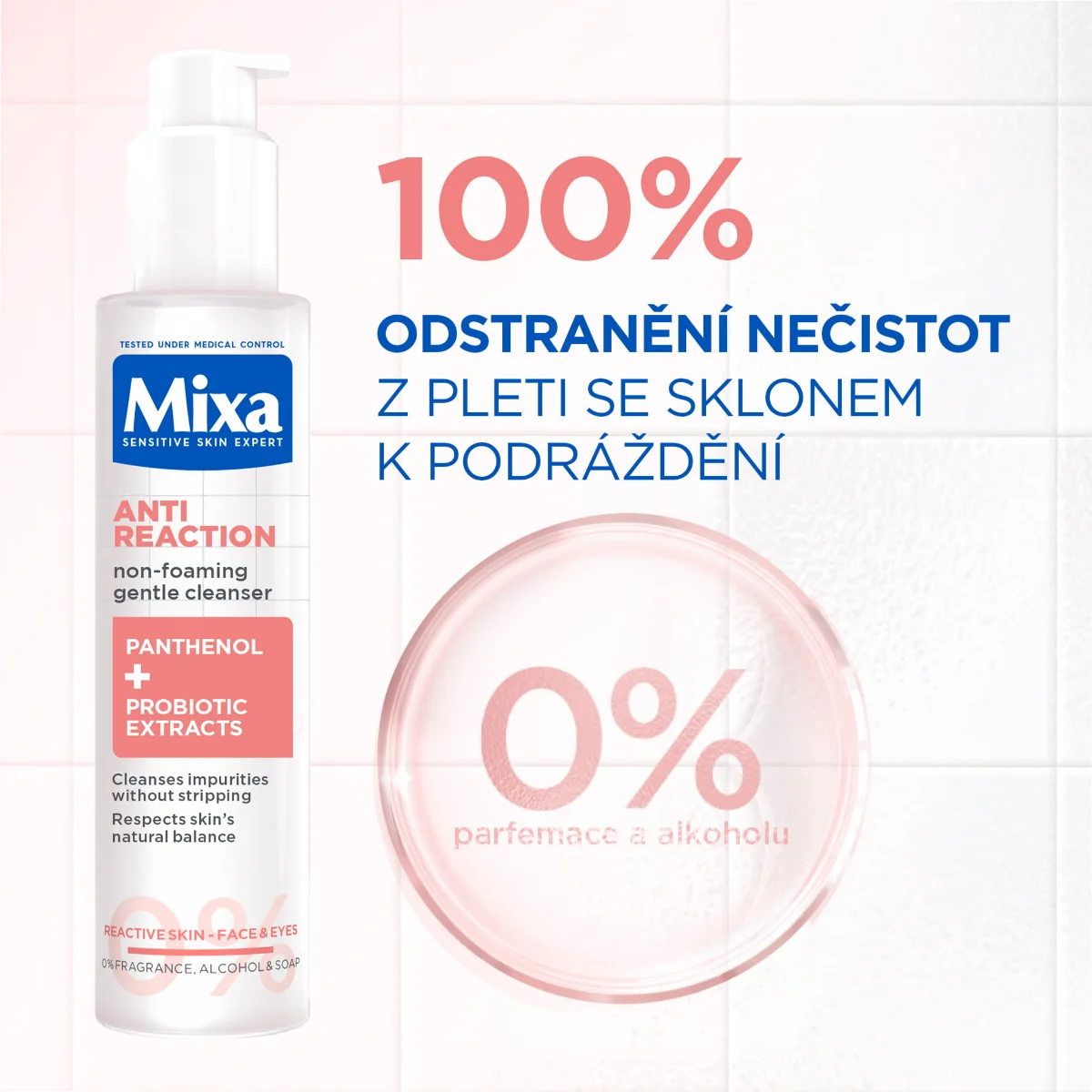 Mixa Anti-Reaction zklidňující nepěnivý čisticí gel 150 ml