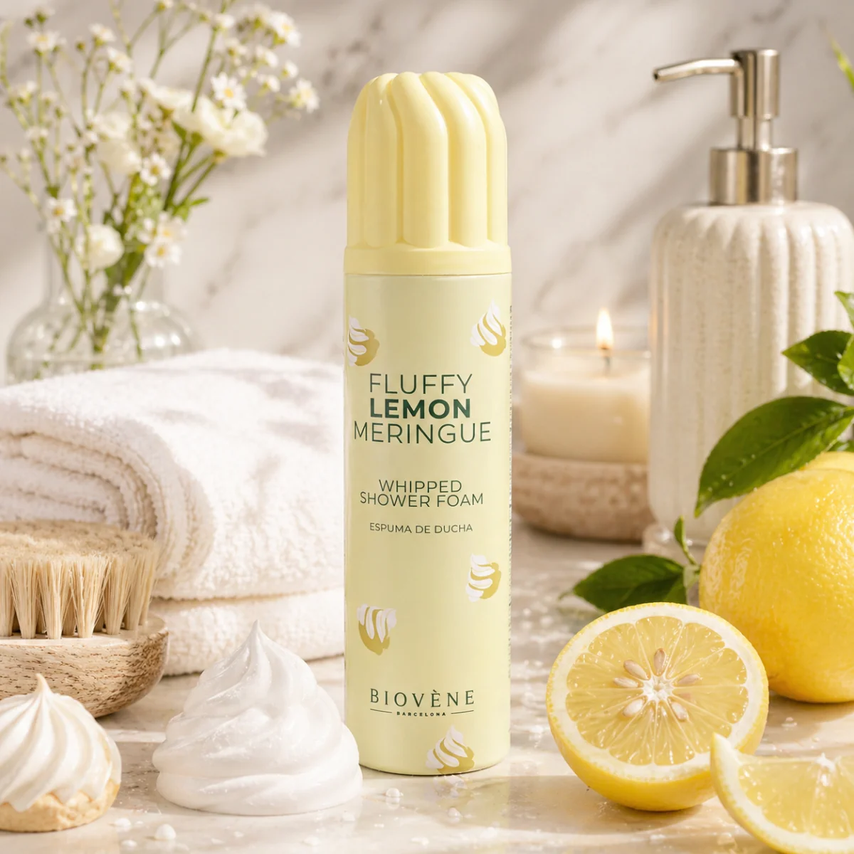 BIOVÉNE Šlehačková sprchová pěna Fluffy Lemon Meringue 250 ml