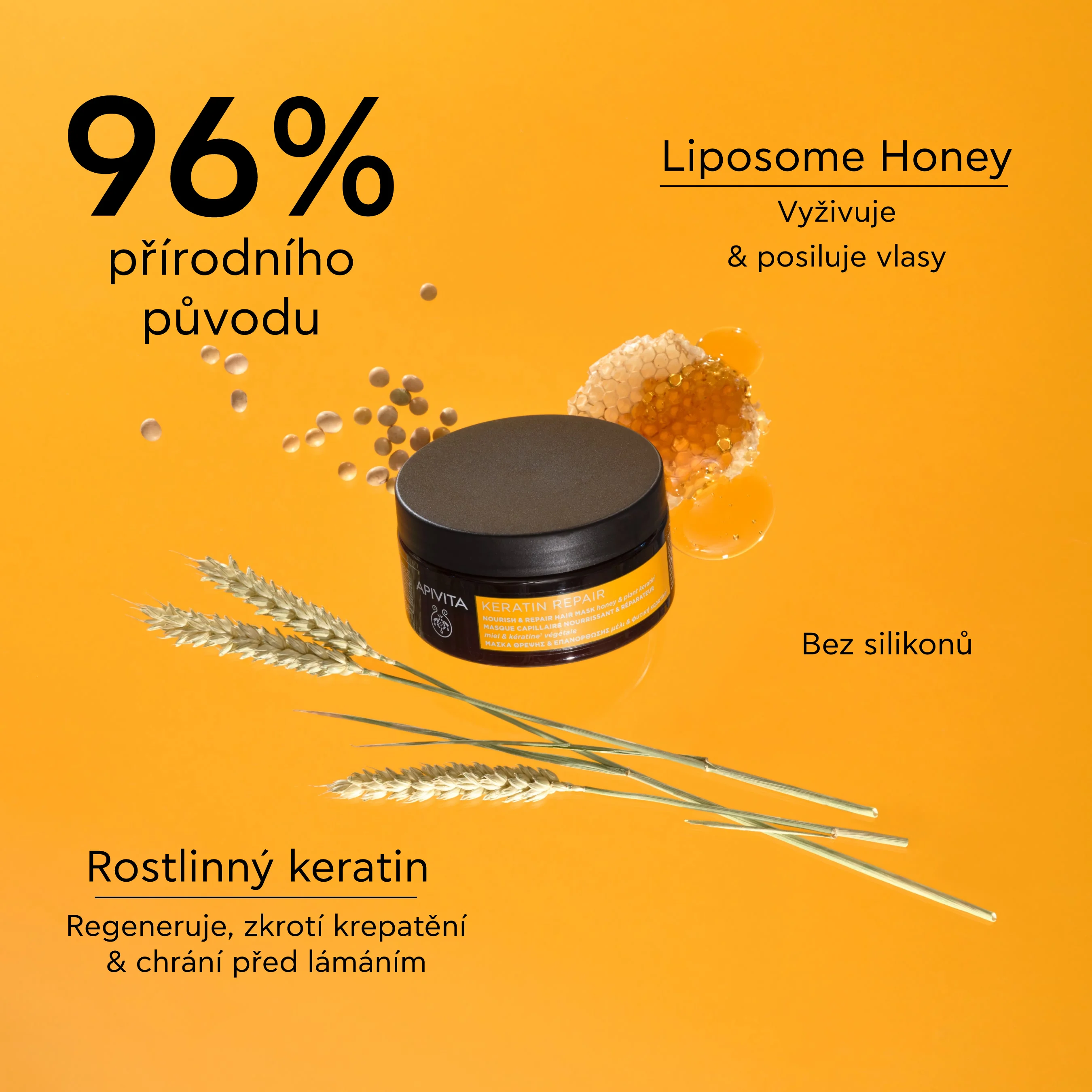 APIVITA Keratin Repair regenerační vlasová maska 200 ml