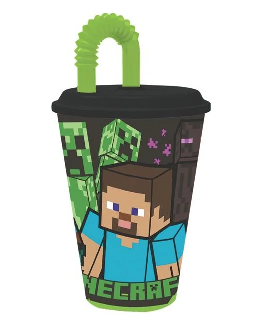 Stor Minecraft 430 ml plastový kelímek s brčkem 1 ks