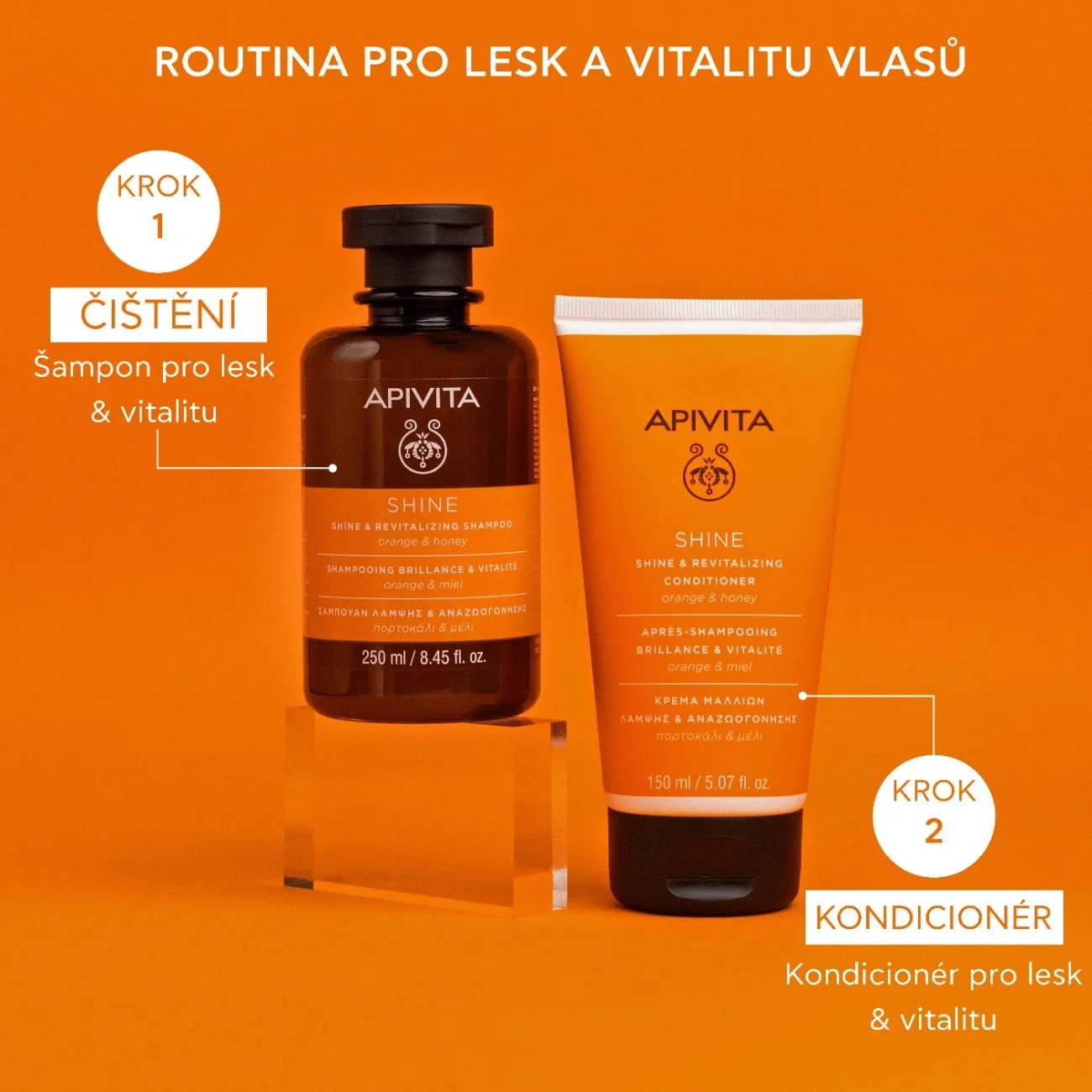 APIVITA Shine & Revitalizing šampon pro lesk a oživení 250 ml