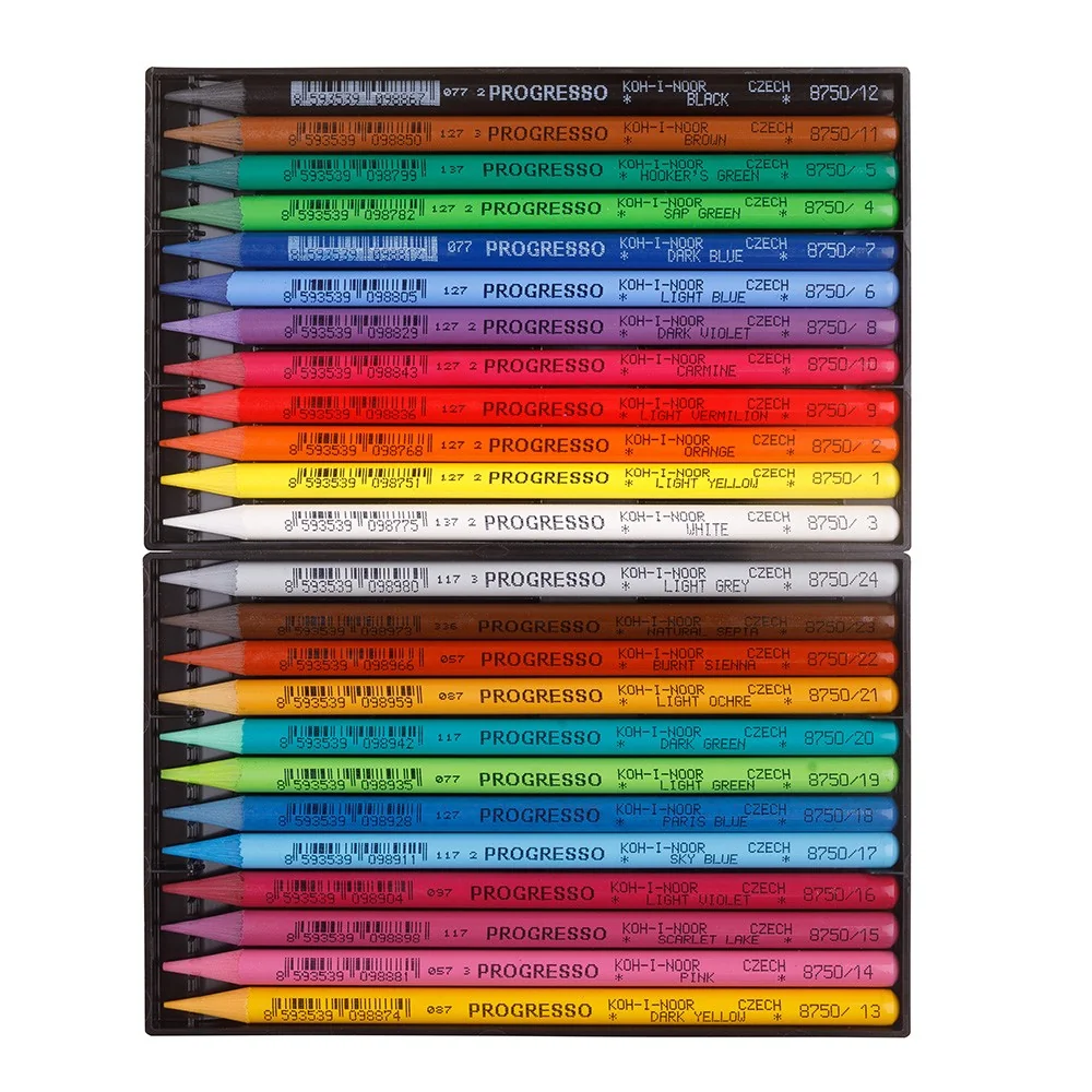 KOH-I-NOOR PROGRESSO 8758/24 - pastelky v laku - 24 ks