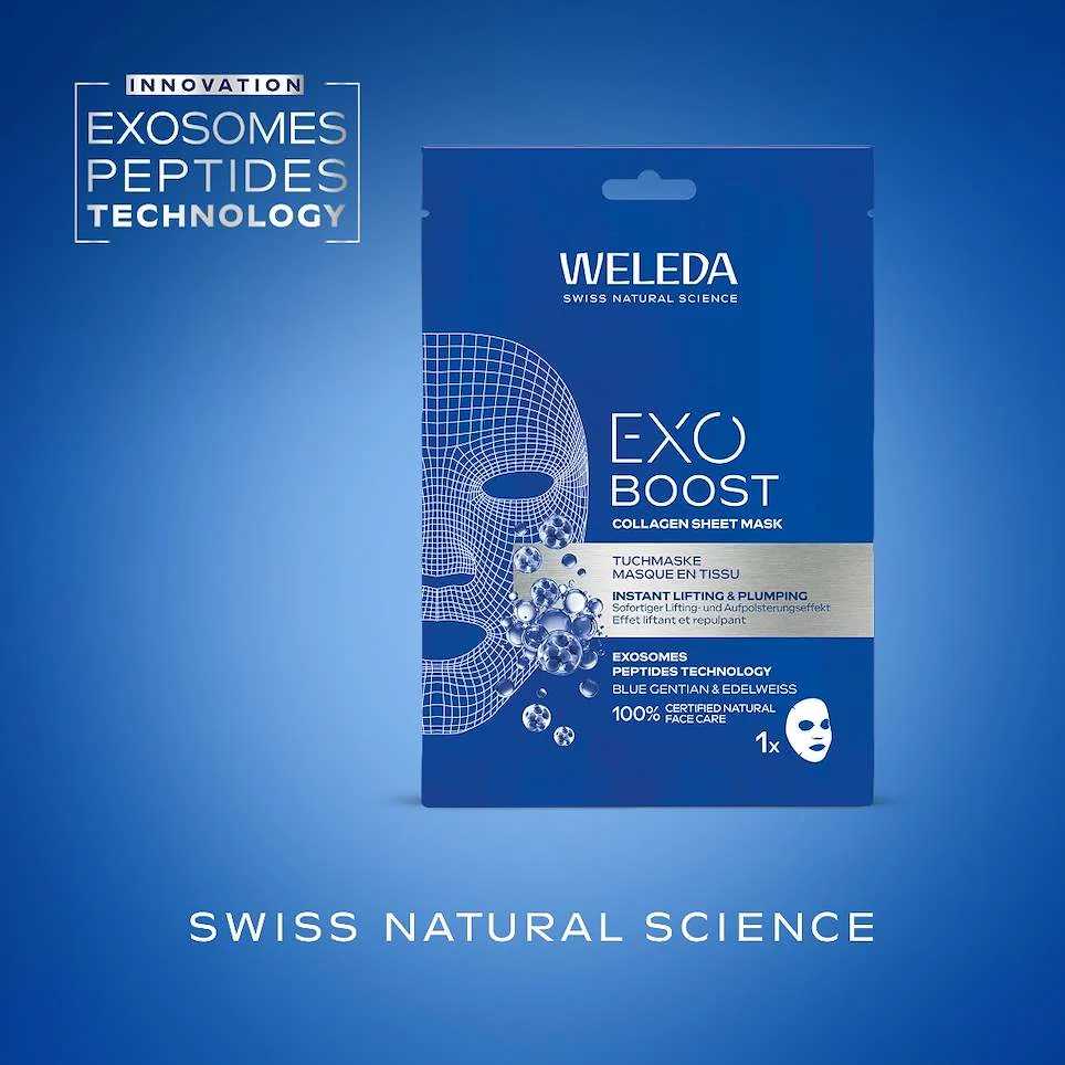 Weleda Exo Boost Kolagenová maska Modrý hořec a Protěž alpská 1 ks