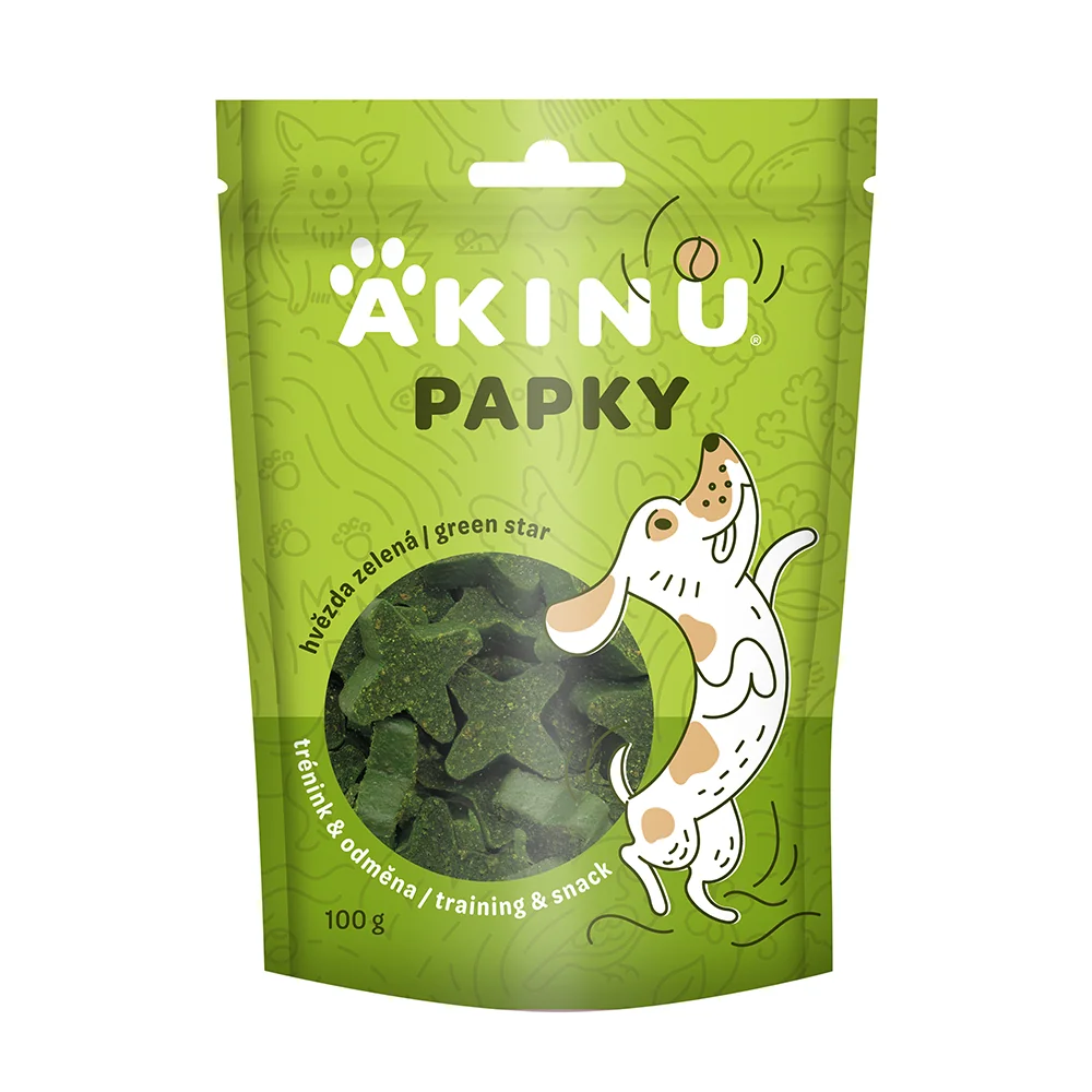 Akinu PAPKY Hvězda zelená pamlsek pro psy 6 x 100 g