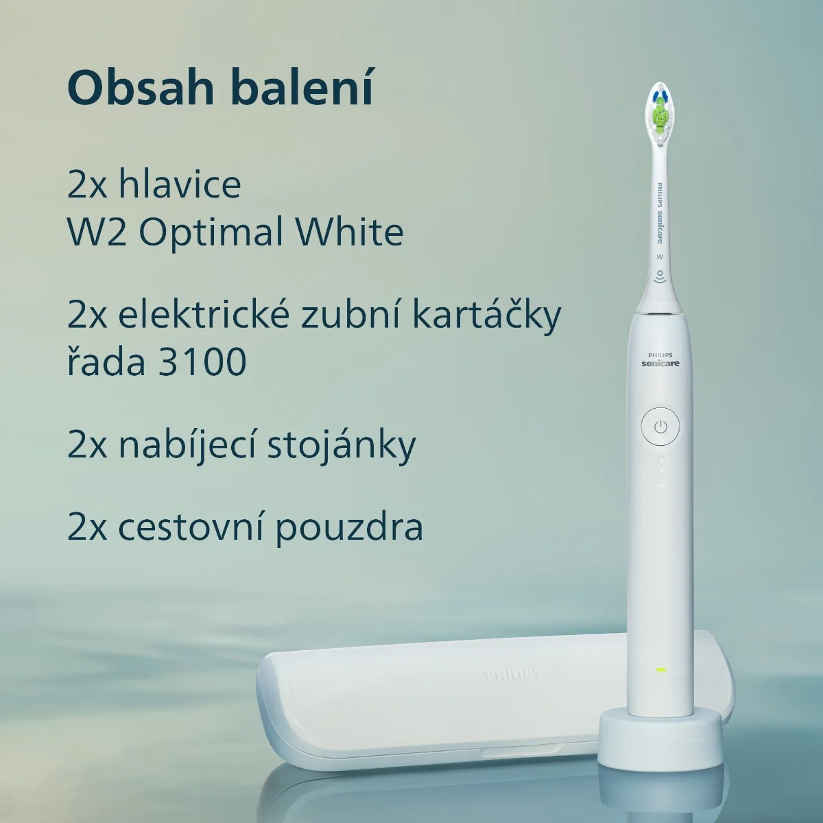 Philips Sonicare 3100 HX4072/73 sonické zubní kartáčky 2 ks černý a bílý