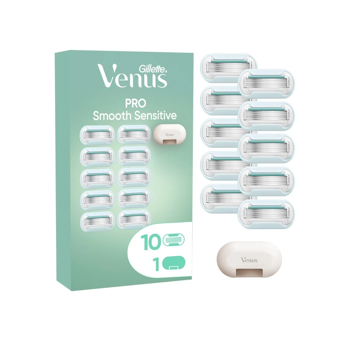 Gillette Venus Pro Smooth Sensitive dámské holicí hlavice + kryt 10 ks