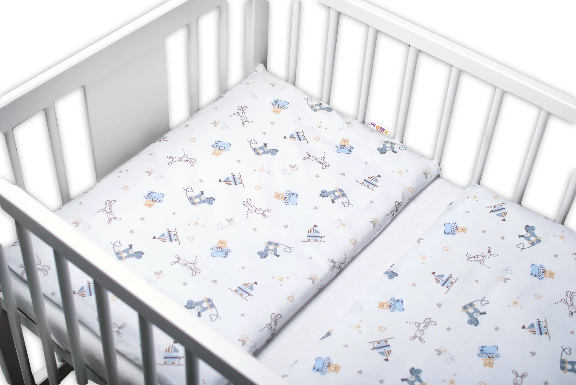 Baby Nellys 3-dílná sada, mantinel s povlečením Hračky - bílá