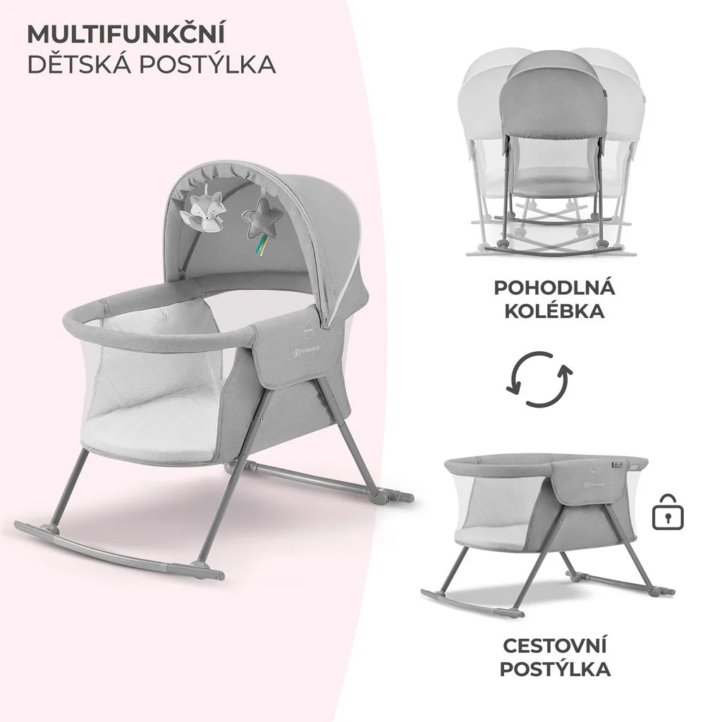 Kinderkraft Postýlka dětská 3v1 Lovi Gray