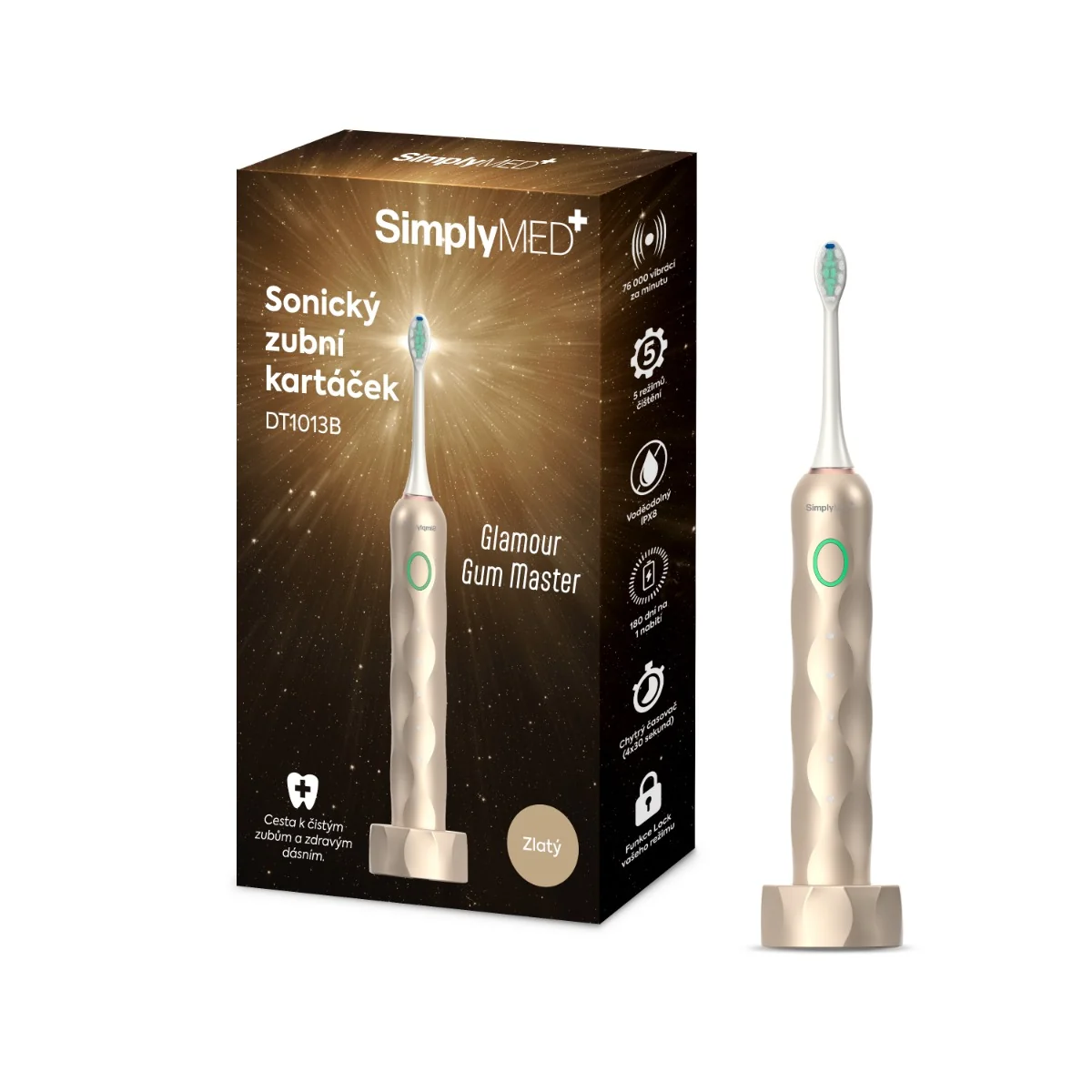 SimplyMed Gum Master DT1013B sonický zubní kartáček zlatý