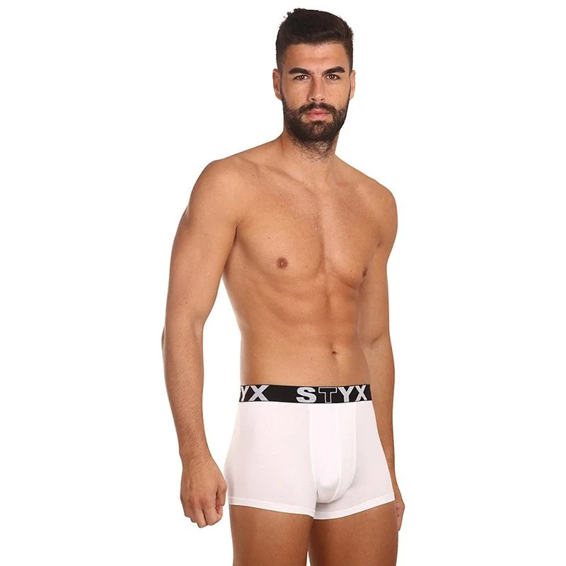 Styx 3PACK pánské boxerky sportovní guma bílé (3G1061) L