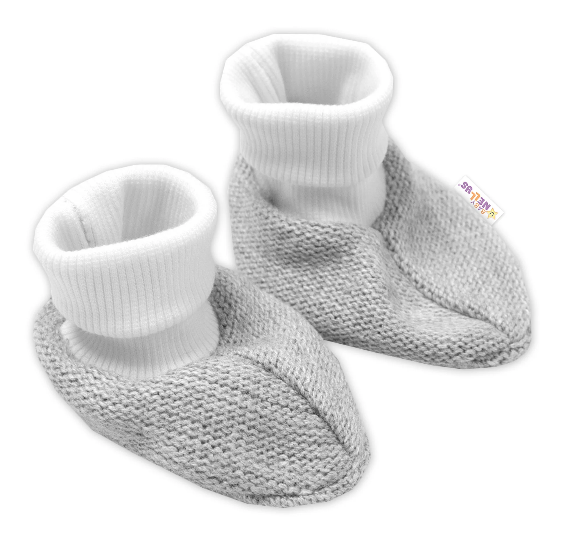 Baby Nellys 3D sada Hand made, kabátek, kalhoty, botičky, šedá,68