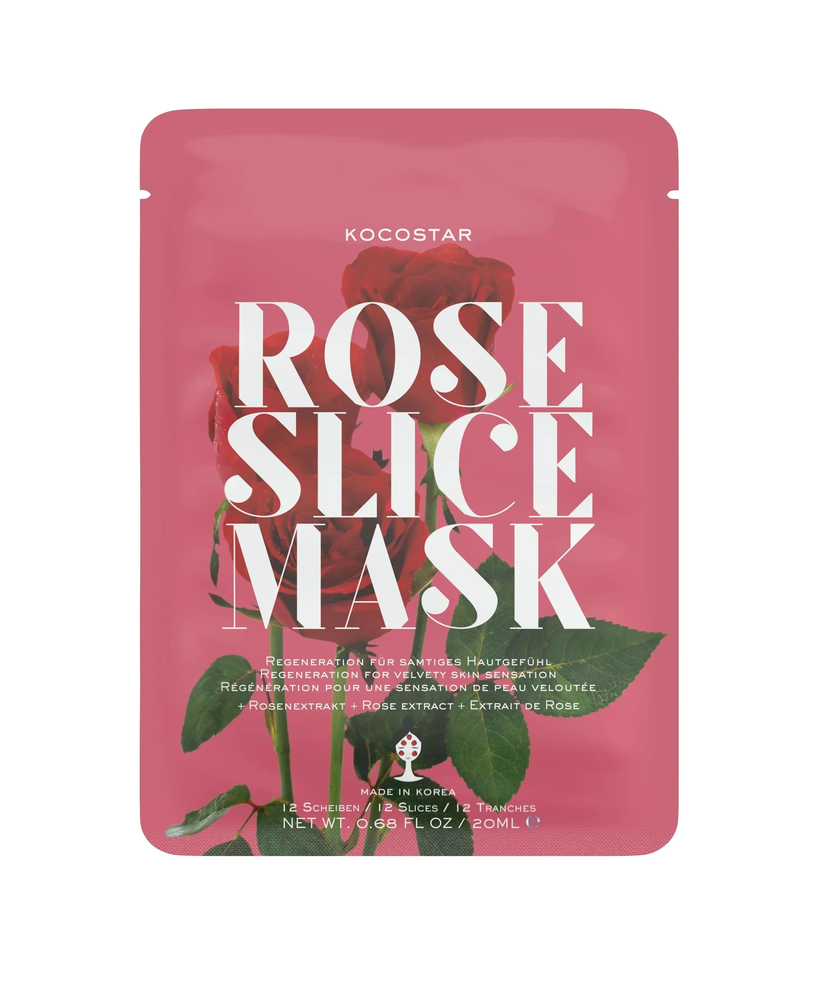 Kocostar Slice mask sheet Růže regenerační pleťová maska 20 ml