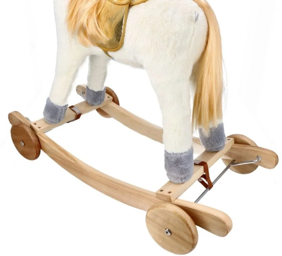 Adam Toys Houpací koník, jednorožec na kolečkách GrandS  - žluto/zlatý