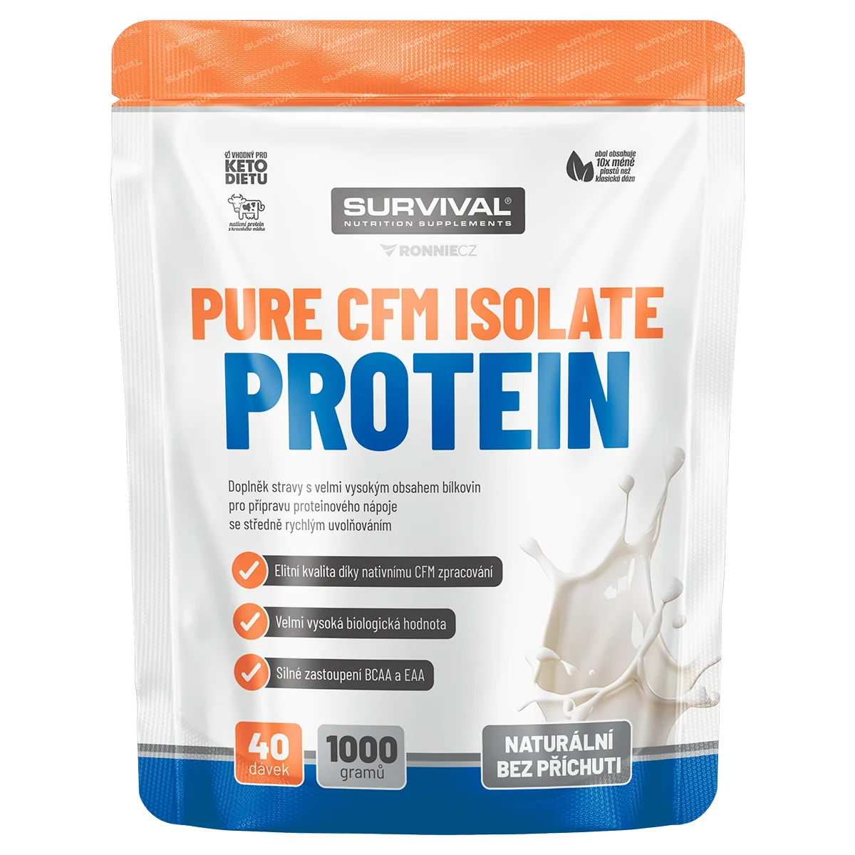 Survival Pure CFM Isolate Protein Natural 1000 g bez příchuti