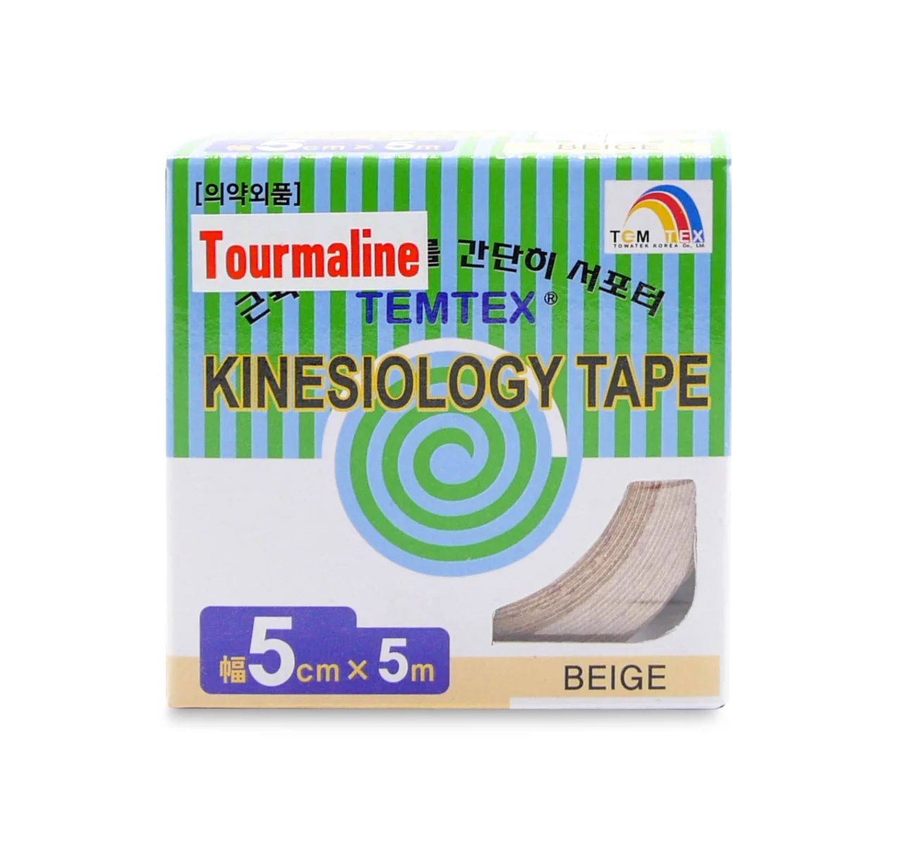 TEMTEX Kinesio tape Tourmaline 5 cm x 5 m tejpovací páska béžová