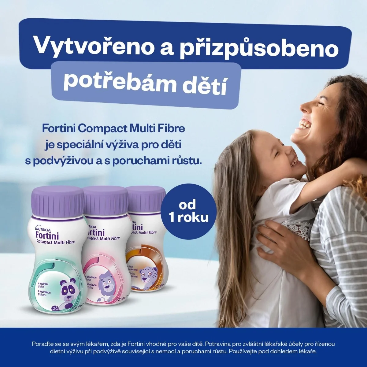 Fortini Compact Pro děti s vlákninou Neutral 4x125 ml