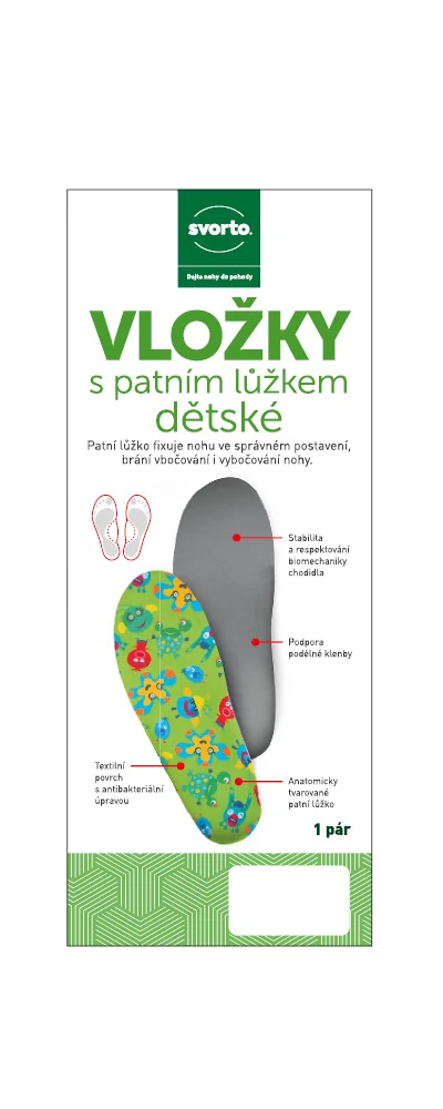 Svorto 014 Vložky s patním lůžkem dětské vel. 33–34 1 pár