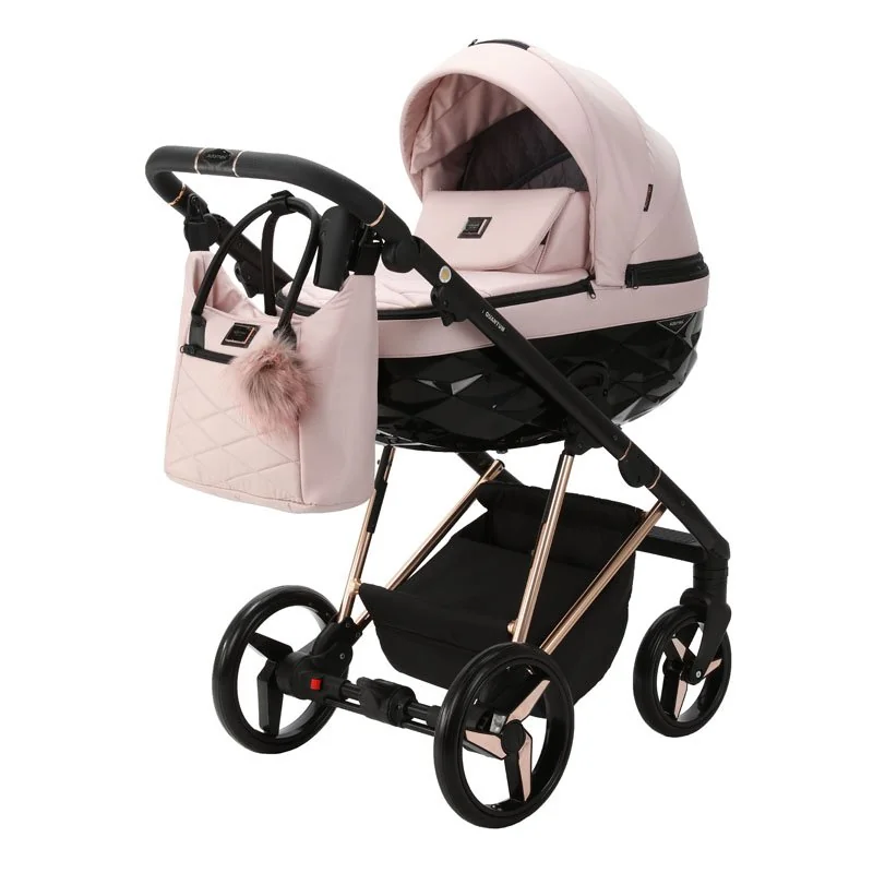 ADAMEX Kočárek kombinovaný Quantum Special Edition Pink/Rosegold