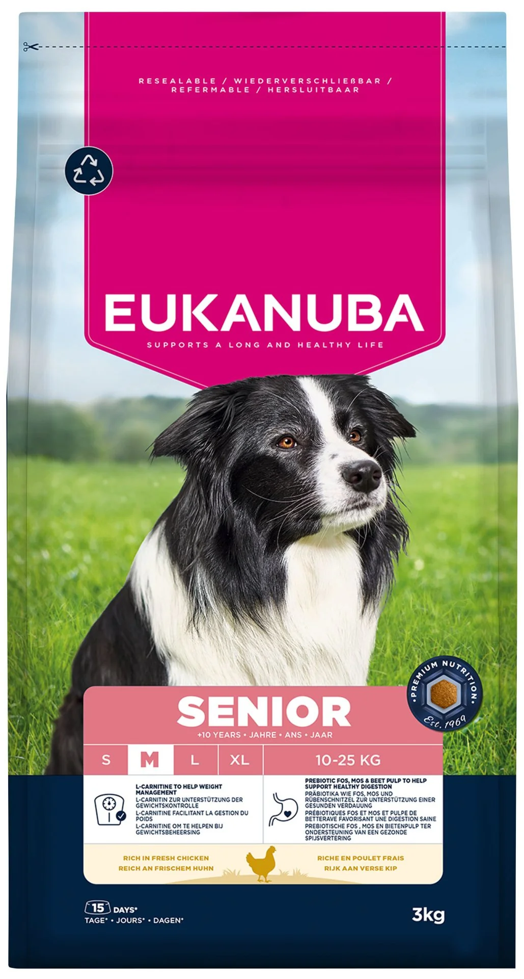 Eukanuba Krmivo Senior Medium rich in fresh chicken 3kg