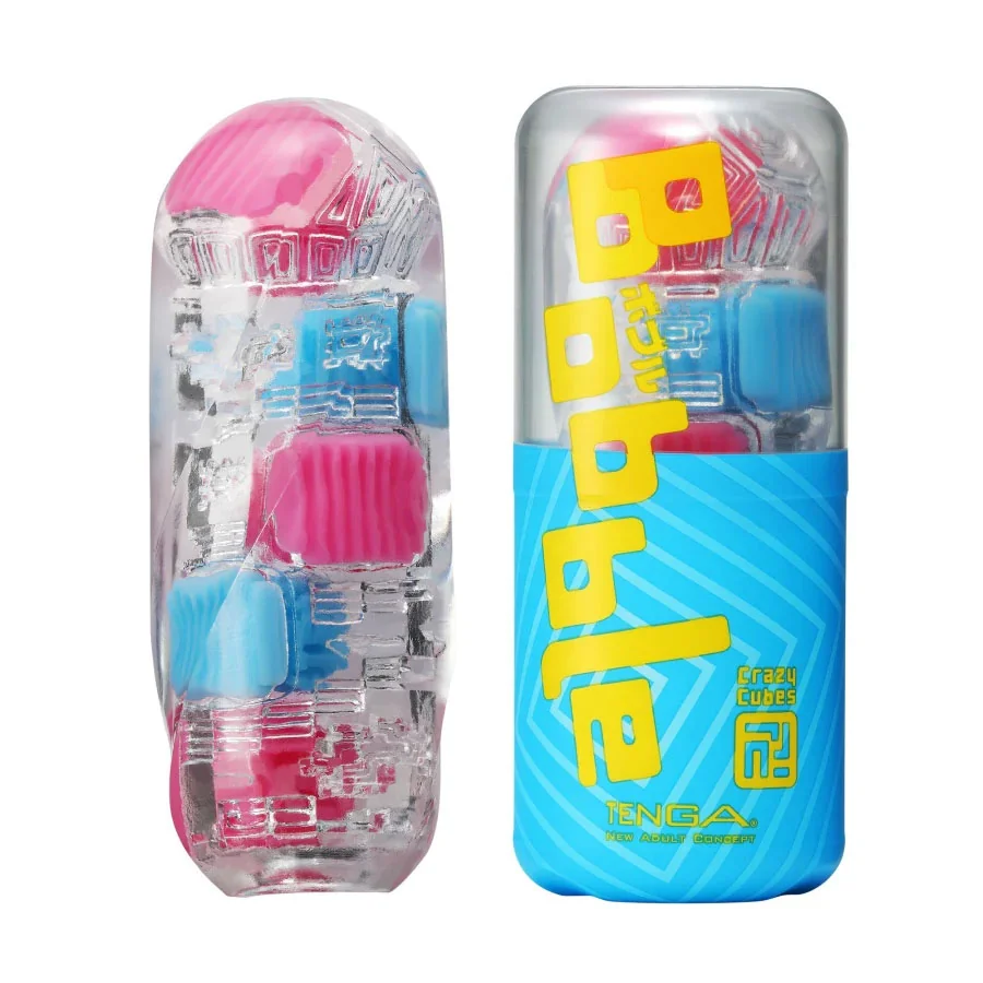 TENGA Flexibilní masturbátor Bobble, 14cm, růžovo-modrý