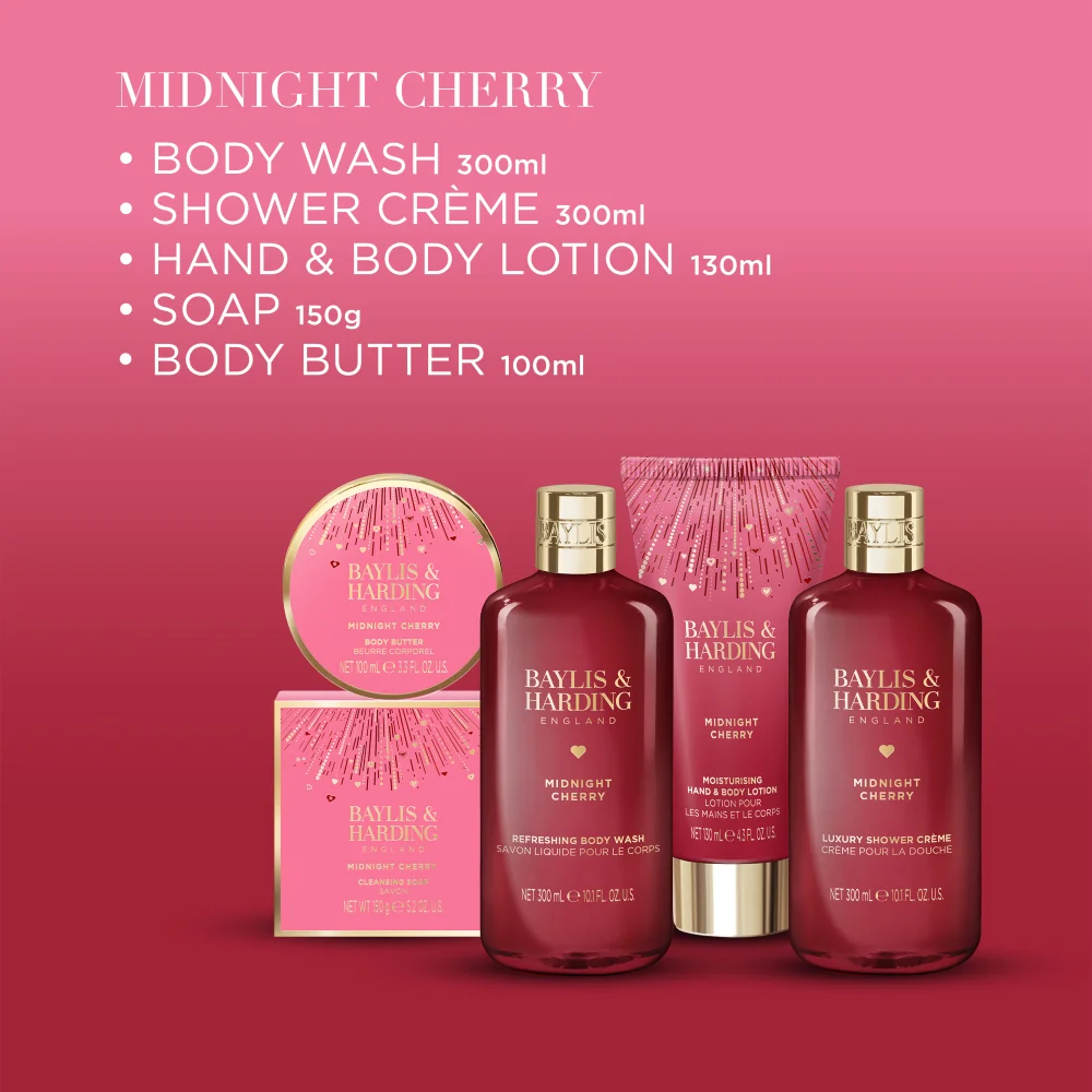 Baylis & Harding Sada péče o tělo Midnight Cherry 5 ks
