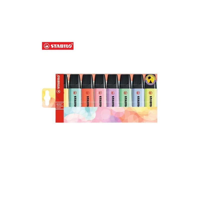 STABILO Zvýrazňovač - BOSS ORIGINAL Pastel - 70/8-3 - 8 ks sada - 8 různých barev