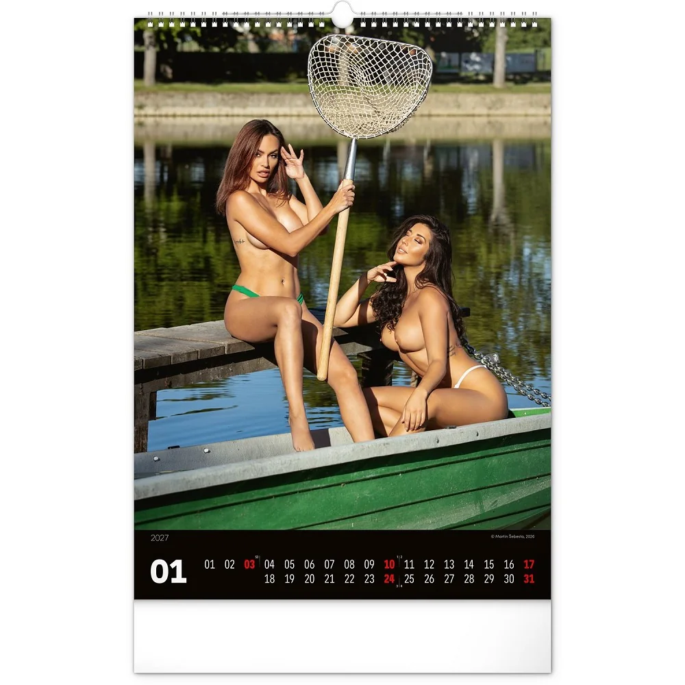 NOTIQUE Nástěnný kalendář Girls and Carps 2027 33 × 46 cm