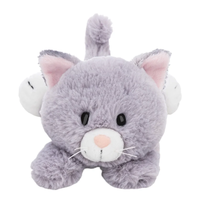 Nici Plyš Kočka šedá 20cm, ležící GREEN