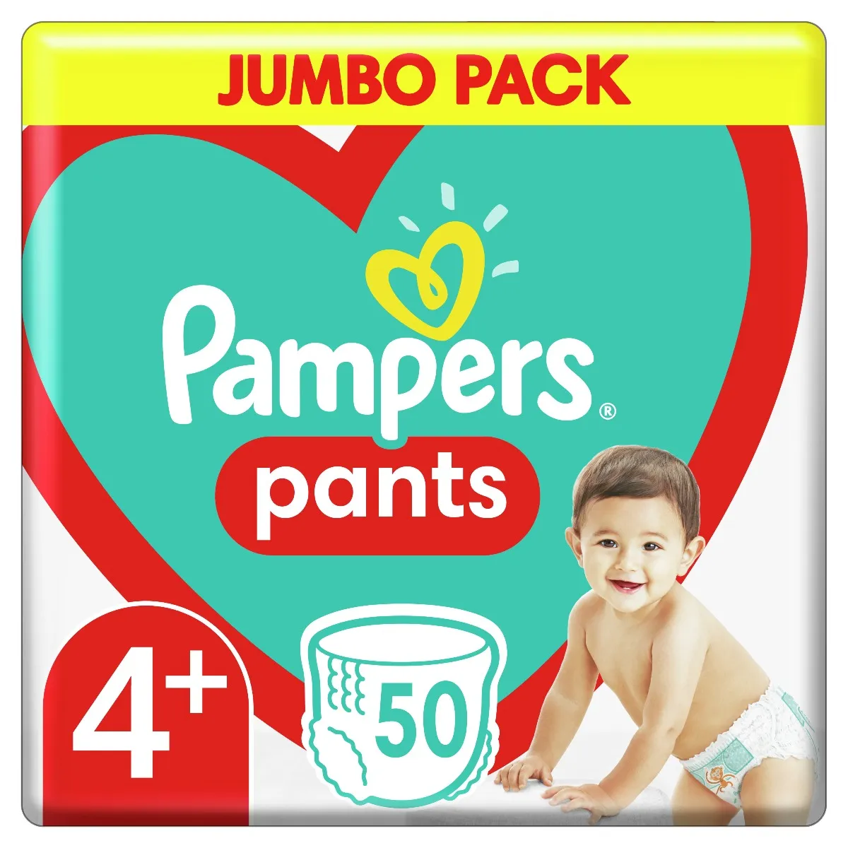 Pampers Pants vel. 4+ Jumbo Pack 9-15 kg plenkové kalhotky 50 ks