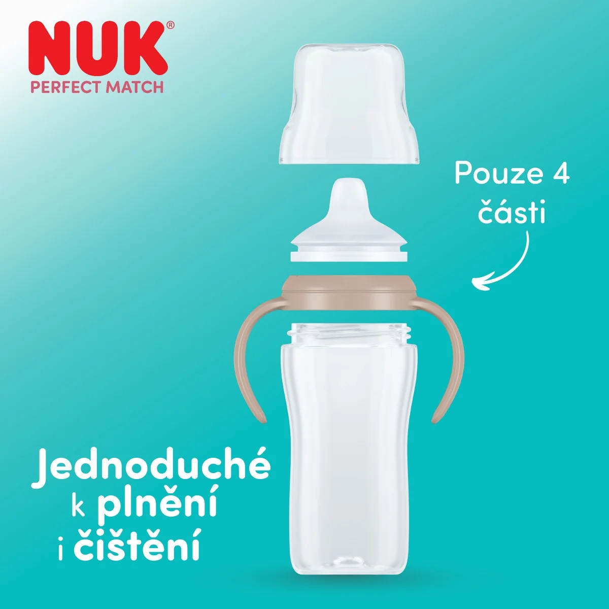 NUK Perfect Match Láhev na učení 6m+ 260 ml 1 ks sheep