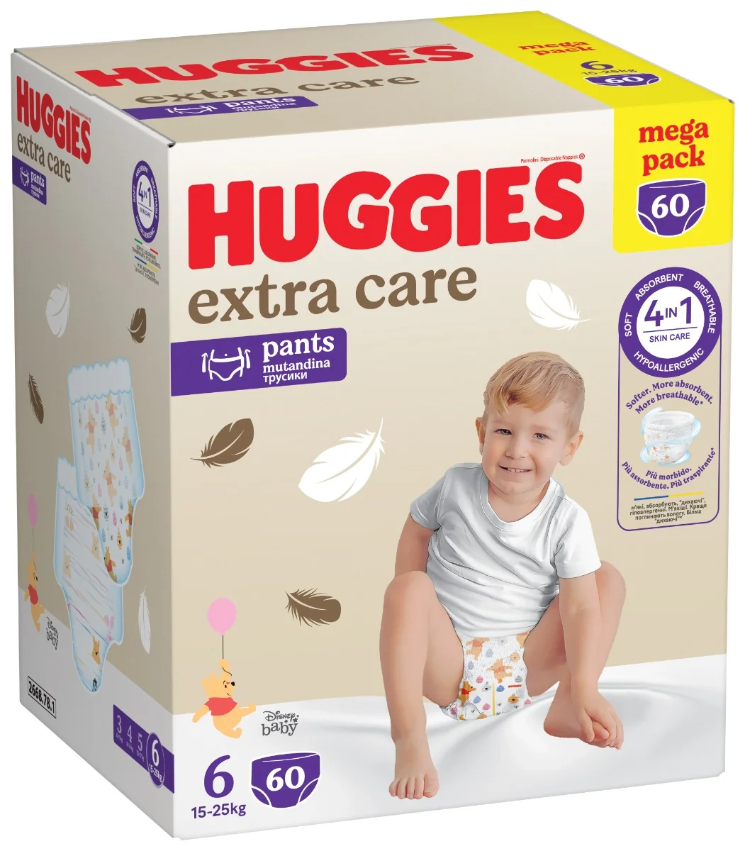 Huggies Extra Care Pants 6 15–25 kg 60 ks