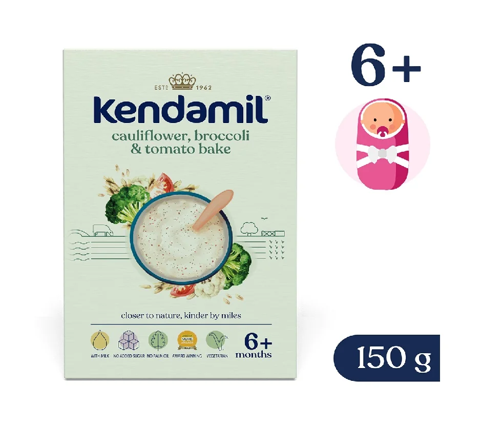 Kendamil Mléčná kaše s brokolicí, květákem a rajčaty 6m+ 150 g