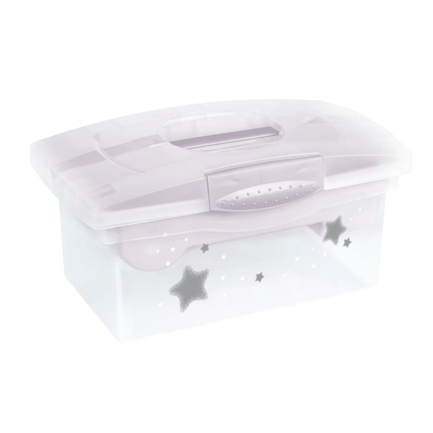 Baby Nellys Přenosný box s organizérem Baby Star transparentní/bílá