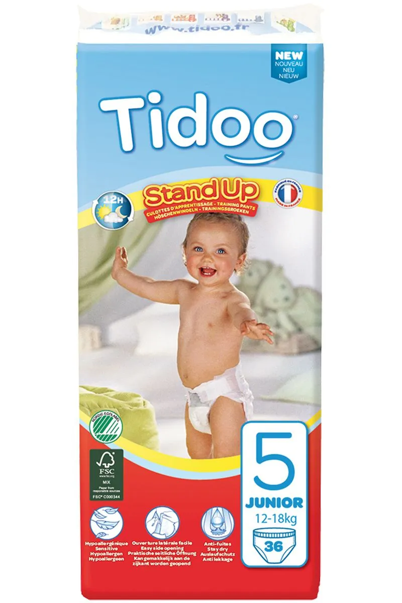 Tidoo 5 Junior 12-18 kg dětské trénovací plenky 36 ks