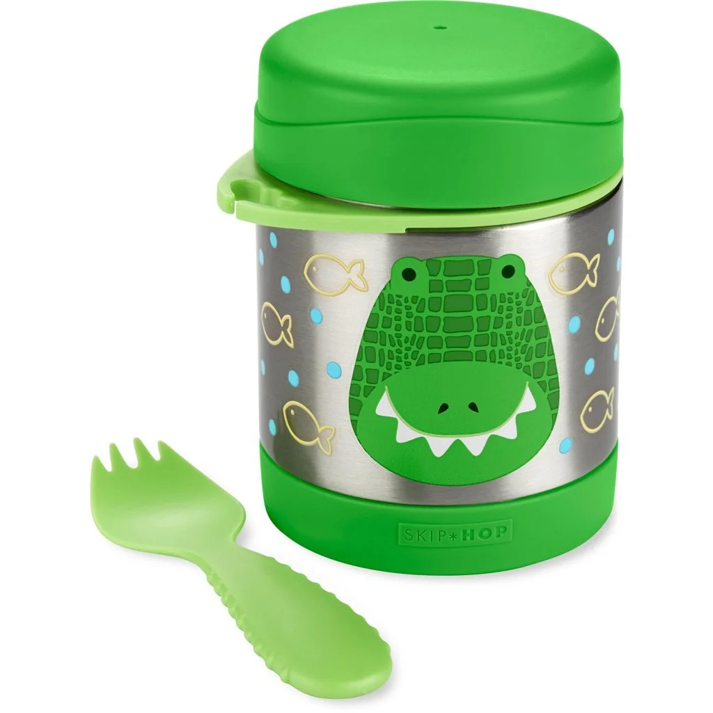 SKIP HOP Zoo Termoska na jídlo se lžičkou/vidličkou Krokodýl 325 ml, 3r+