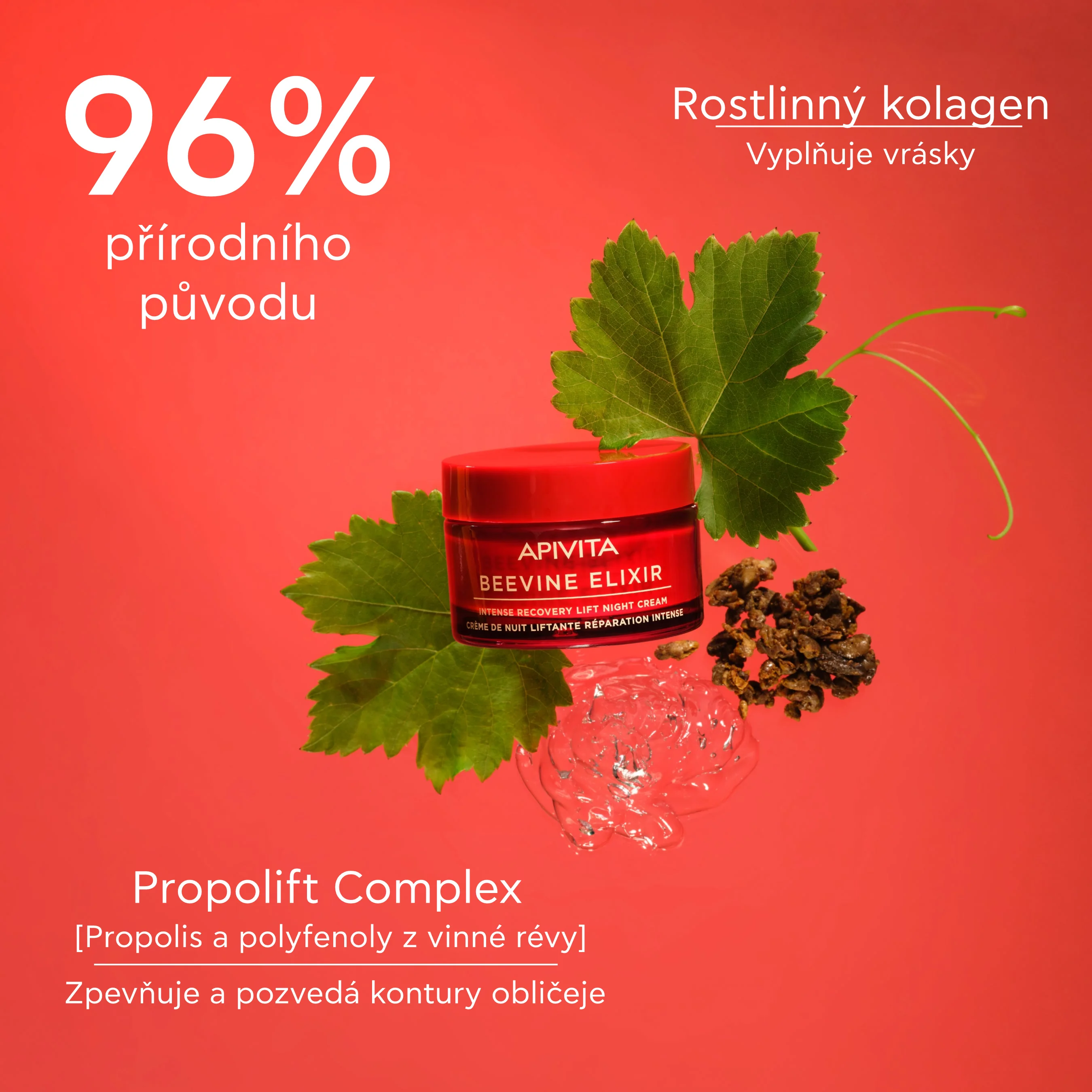 APIVITA BeeVine Elixir Night Cream noční liftingový krém 50 ml