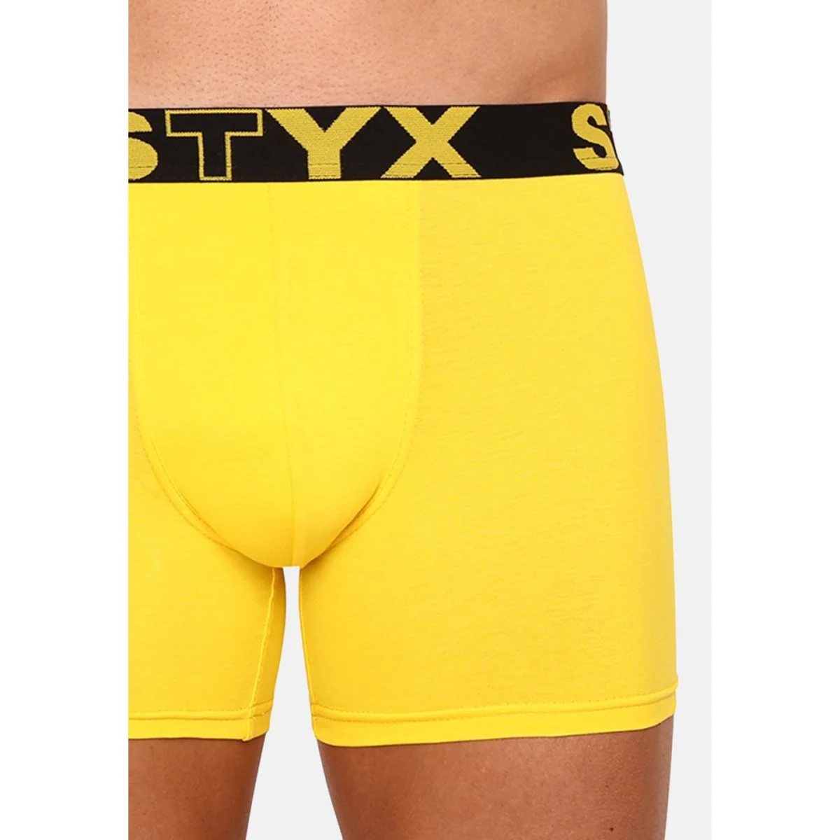 Styx Pánské boxerky long sportovní guma žluté (U1068) XXL