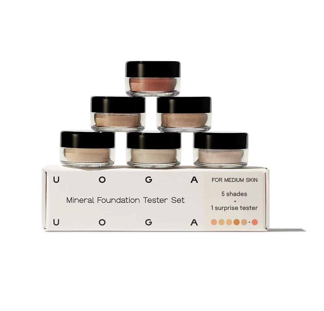 Uoga Uoga Minerální make-up s jantarem SPF15 Medium Skin tester set 1 ks