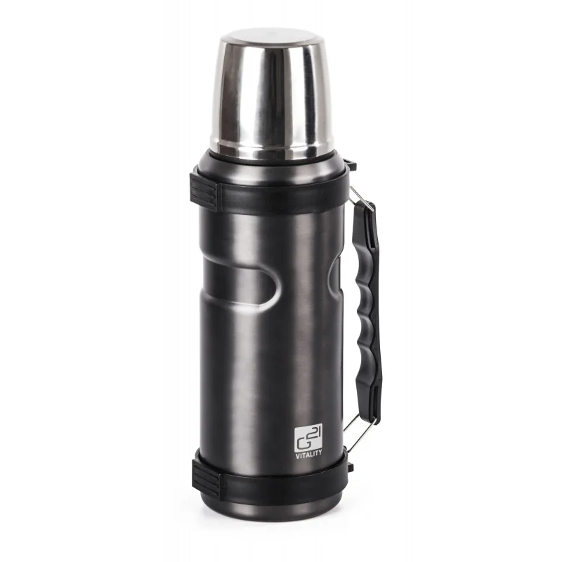 G21 Termoska na pití 1000 ml, ocelově šedá s rukojetí