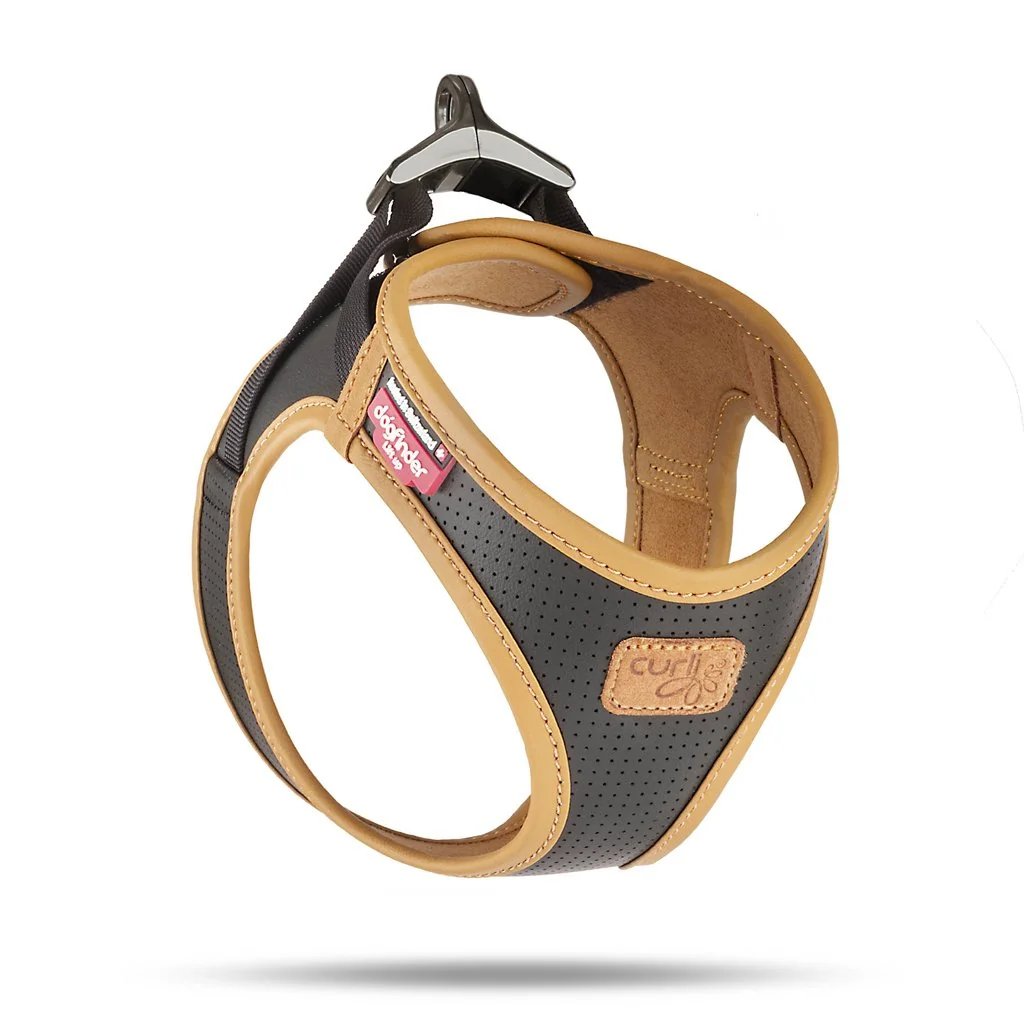 Curli Postroj pro psy z jablečné kůže Black XS, 3-5 kg